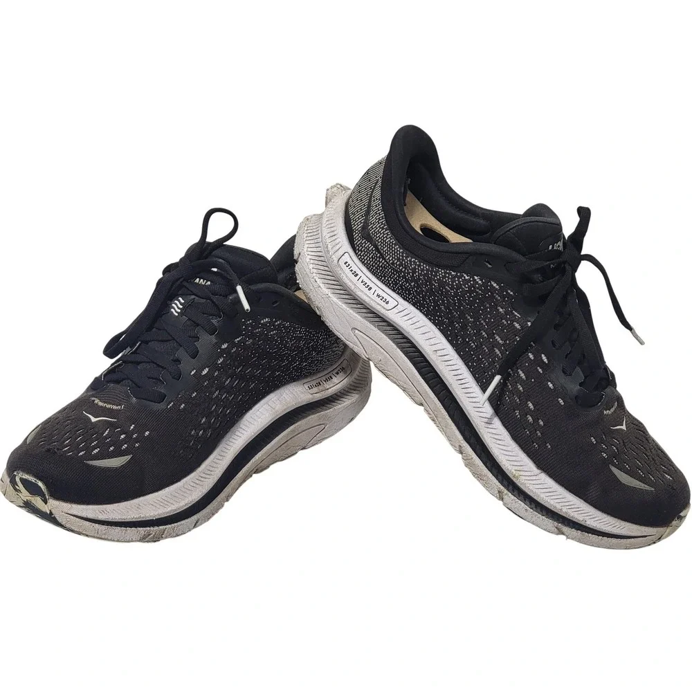 Hoka Kawana Womens‎ Black White Running Shoes Sneakers Size 8.5 1123164 BWHT